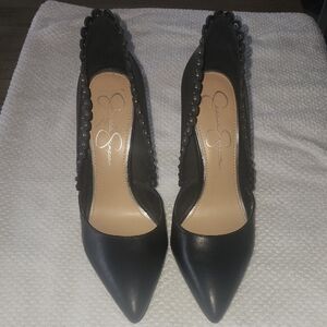 Jessica Simpson Black Scalloped Heels